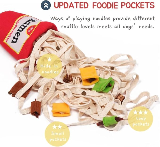 CHEWFFON Dog Puzzle Toy, Interactive & Enriching Snuffle Game for Small & Medium Dogs, Hide and Seek Crinkle Toy, Treat Dispensing & Nose Work Fun