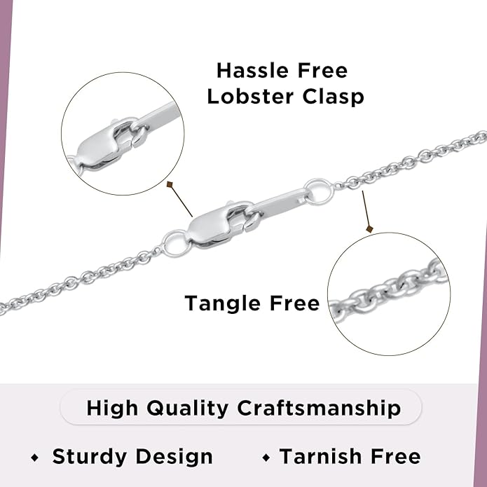 Jewelili Sterling Silver Dachsund Dog Pendant Necklace | Natural White Round Diamonds | 18" Rolo Chain | Fine Jewelry with Gift Box | Timeless Fashion Jewelry Gift for Her