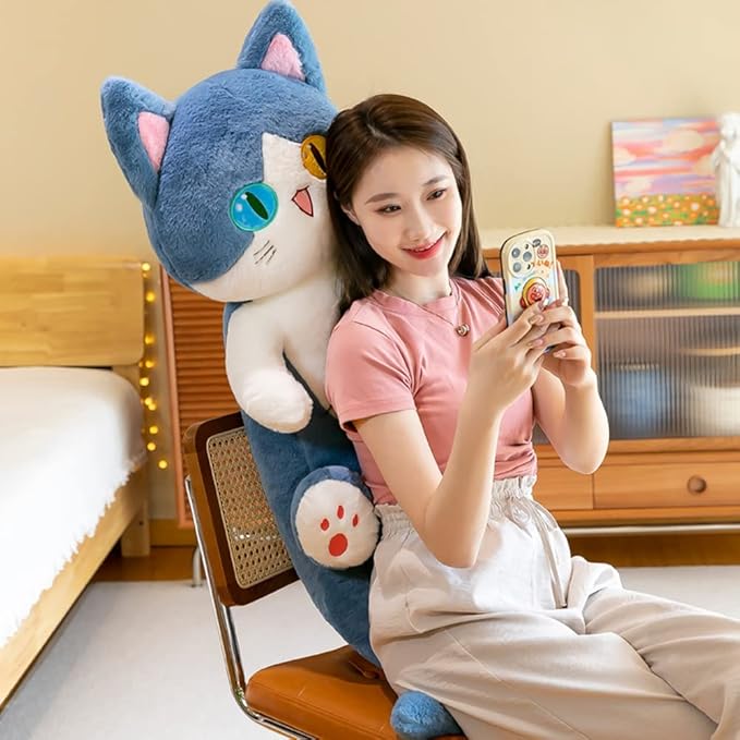 FANGYU Cute Plush Cat Toy, Soft Stuffed Cat Pillow, Kids Shark Gifts (130cm/51.1in)