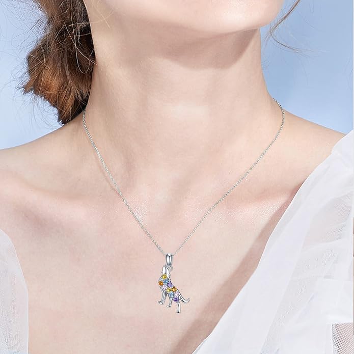 Highland Cow/Unicorn/Turtle/Moon Fairy/Axolotl/Owl/Mermaid/Cat/Cat and Girl/Frog/Wolf Necklace 925 Sterling Silver Animal Necklace Animal Jewelry Gifts for Women