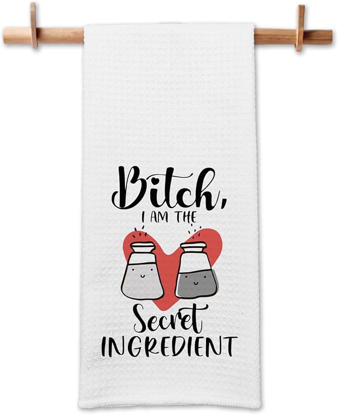 Funny Kitchen Towels with Sayings Bixxh I am The Secret Ingredient Soft Dishcloths Adult Humor Dish Towels for Kitchen Decor Hilarious Kitchen Gifts for Housewife Hostess Sister Chef Friend
