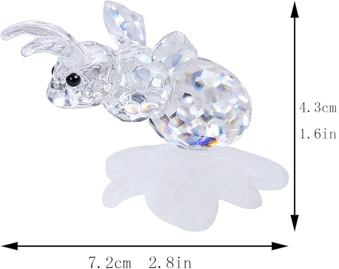 H&D HYALINE & DORA Crystal Bee Animal Figurine Mini Glass Animal Statue
