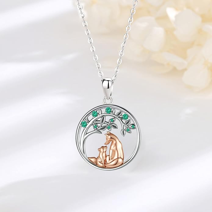 EUDORA Sterling Silver Mother Daughter Necklace for Women, Mama Son Daughter Necklace Pendant for Mom and Daughter,Mom Jewelry from Daughter Mother's Day Gift for Mother Daughter Aunt Grandma
