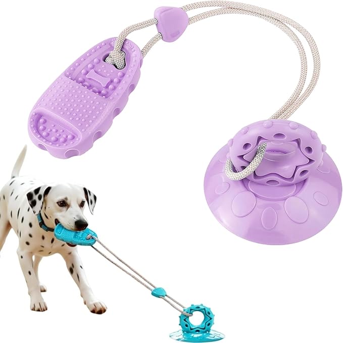 Dog Toys for Aggressive Chewers, Indestructible Interactive Chew Toy with Suction Cup, Long Lasting Durable Molar Grinder for Boredom Energy Relief, for Small Medium Large Dogs Puppy Teething Toys