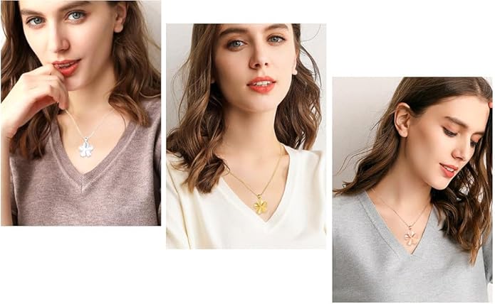 Flower Cremation Ashes Jewelry Cremation Necklace Memorial Locket for Ashes Keepsake Urn Pendants for Women/Men