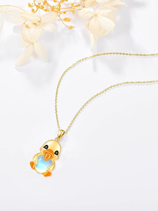 Dreamboat Moonstone Animal Pendant Necklace for Women 925 Sterling Silver Cute Animals Jewelry Gifts