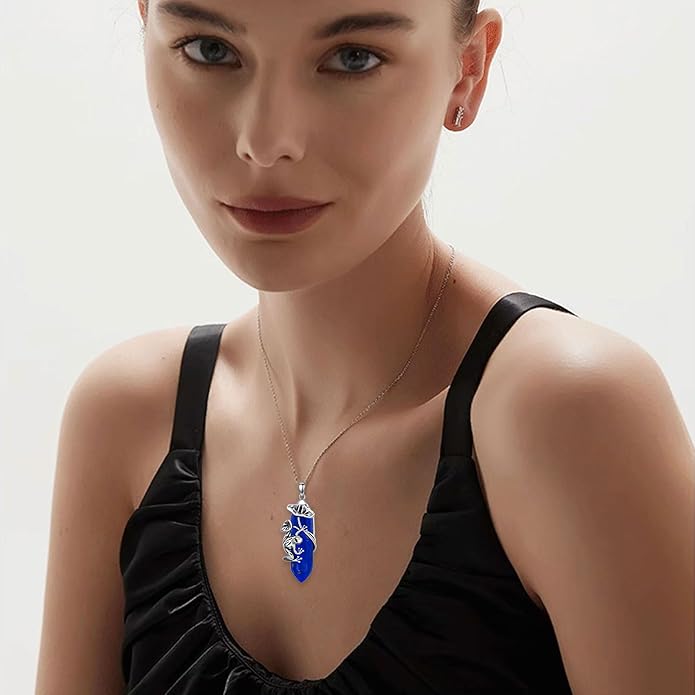 Frog Necklace 925 Sterling Silver Frog Pendant Birthstone Quartz Jewelry Gift for Women s Mom