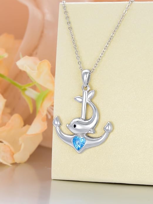 Dorunmo Animal Necklace 925 Sterling Silver Owl/Sloth/Axolotl/Dolphin Necklace Celtic Knot Pendant Birthday Anniversary Animal Jewelry for Women Friends Animals Lover