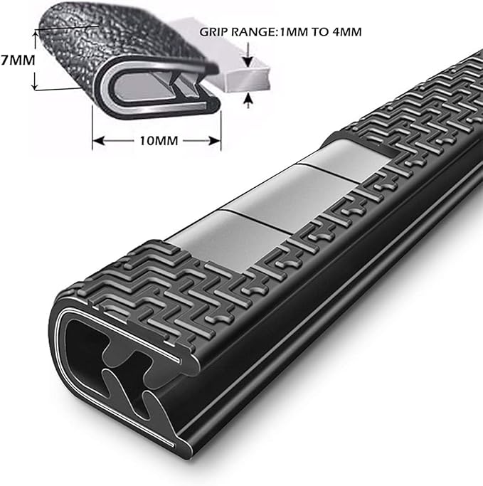 MYFAMIREA 49Ft(15M) Long Car Door Edge Guards, U Shape Edge Trim Rubber Seal Protector Car Door Protection Anti-Collision Rubber Clips Easy to Cut No Need Adhesive Fit for Most Vehicles| Black