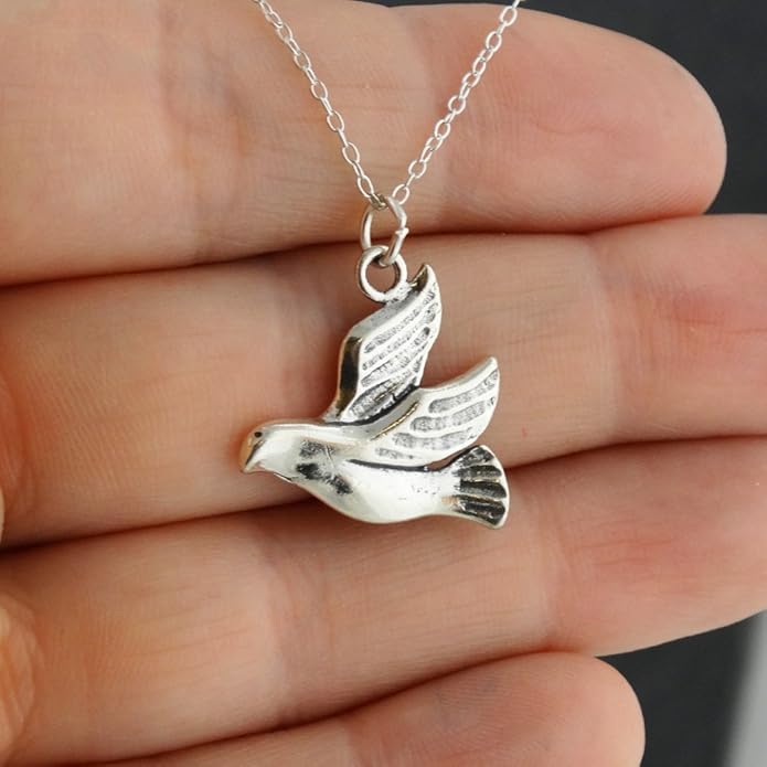 FashionJunkie4Life Sterling Silver Bird Pendant Necklaces for Women