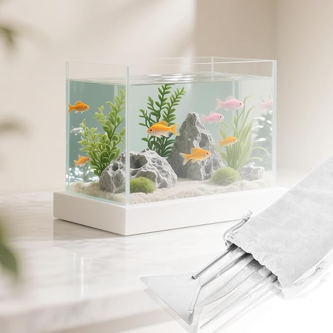 Aquarium Aquascaping Tool Stainless Steel Aquascape Tools Kit 4 in 1 Anti-Rust Fish Tank Starter Kit with Tweezers Scissors Spatula for Aquarium Plants (Silver)