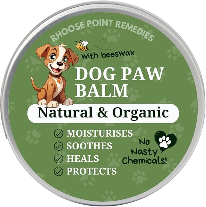Lick Safe Dog Paw Balm - Softens, Heals, Soothes & Protects Dogs Paws, Noses & Skin. All Natural, Organic Ingredients. Lick-Safe Protection for Dogs with Beeswax (1 fl.oz - Starter Tin)