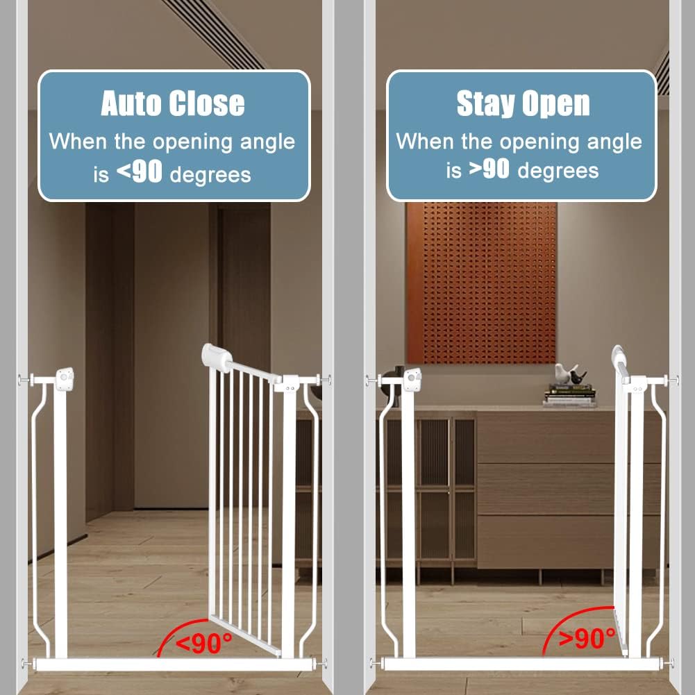 Extra Wide Large Baby Gate 67-71.5 Inch Automatic Close Pet Dog Gates for Stairs Doorways Pressure Mount Child Safety Gate for Walk Through Kids or Pets