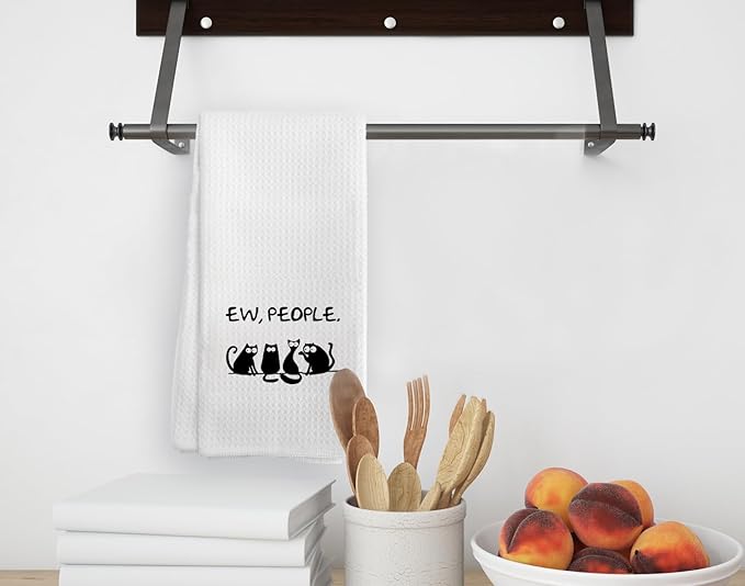 Funny Black Cat Kitchen Towel, Hand Towels for Kitchen,Dish Towels Gifts for Cat Lovers, 16 x 24 inches