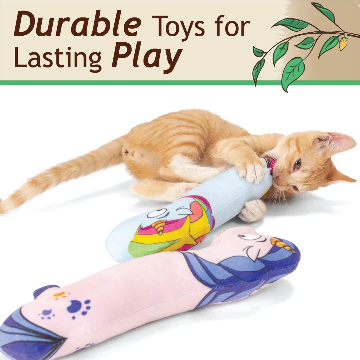 Silvervine Unicorn 2-Pack Organic Catnip Substitute Toys for Cats & Kittens | 100% All-Natural Wild Harvested | 2 Refillable Unicorn Kicker Cat Toys