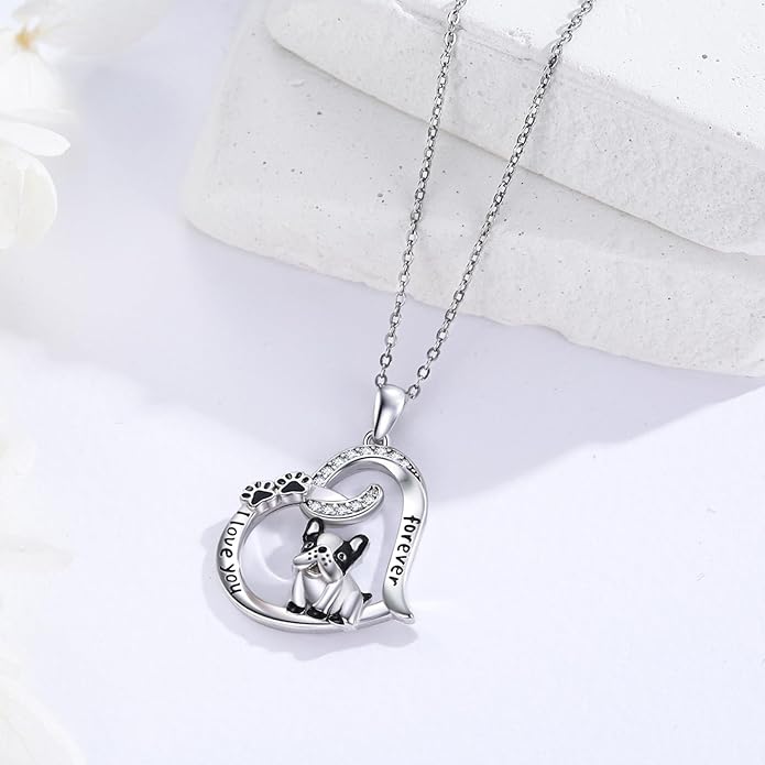 Dog/Paw Print/Infinity Necklace for Women 925 Sterling Silver Heart Dogs Pendant Necklaces Jewelry Christmas Birthday Gifts for Dog Lovers Friends