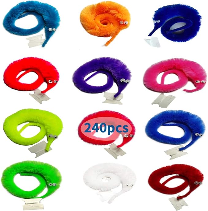 Fuzzy Worms (240PCS & 12COLORS)