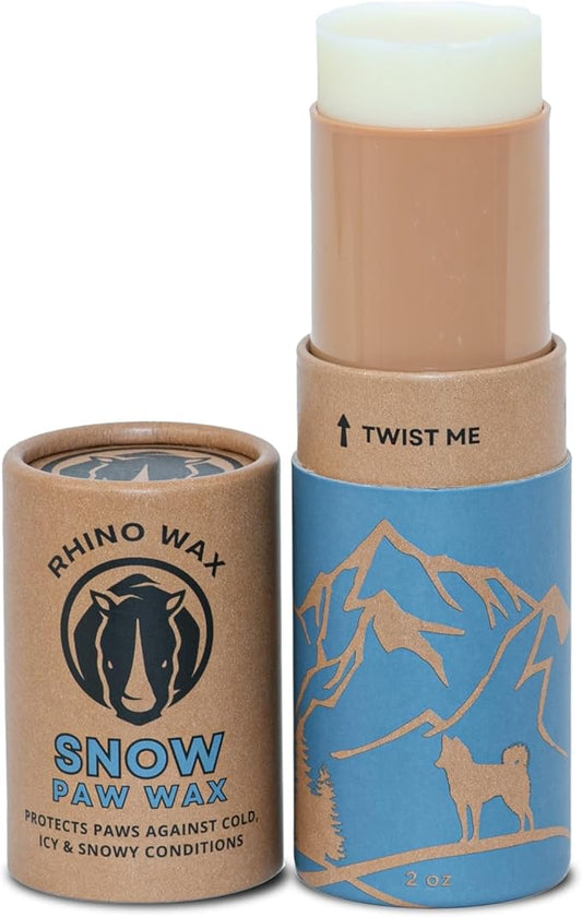 Dog Paw Snow Wax 2oz - Winter Balm for Dogs Feet - Protects Against Cold, Icy, Salt, Wintery Conditions - Moisturizes and Improves Elasticity - Lick-Safe, Natural Ingredients - Made in USA