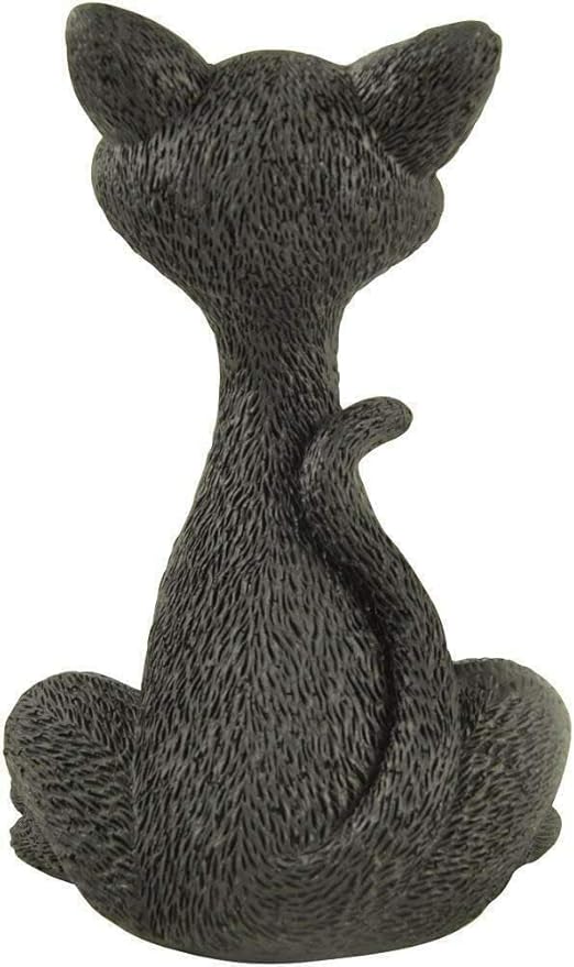 JFSM INC. Whimsical Black Cat Smiling Figurine Cat Home Office Decoration - Happy Cat Collection - Gifts for Cat Lovers, Cat Lover Gifts for Women, Cat Lover Gifts for Men