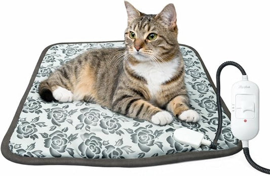 Pet Heating Pad for Dogs and Cats, 17.7x17.7 inches, Heated Dog Bed & Heated Cat Bed, Waterproof Cat Electric Heated Pad Mat for Dogs with Chew Resistant Cord and Constant Temperature for Indoor Use