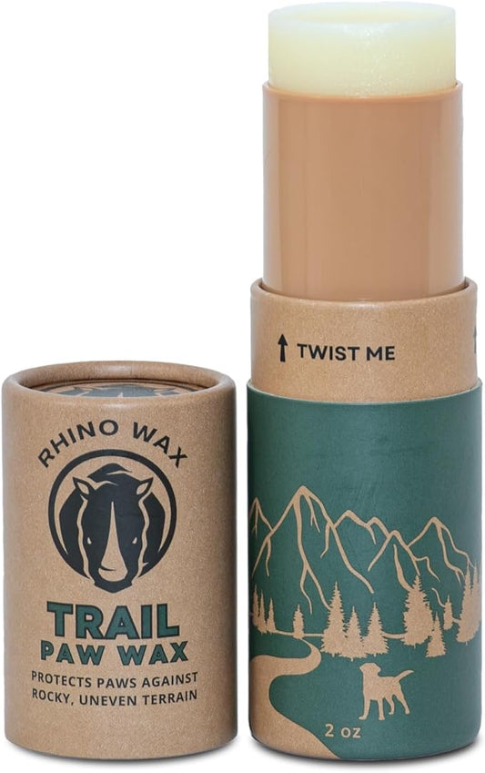 Dog Paw Trail Wax 2oz - Use Before Taking Dogs on a Hike - Balm Helps Protect Against Rocks, Uneven Terrain, Thorns, Glass - Moisturizes and Improves Elasticity - Lick-Safe - Made in USA