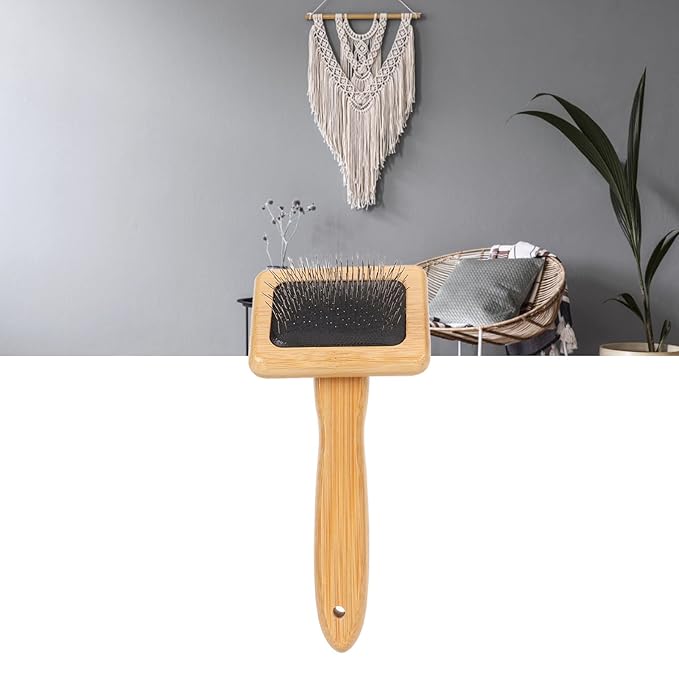 Slicker Brush,Skin Friendly Deshedding Grooming Tool Effectively Remove,Knots and Mats Self Cleaning Slicker Brush for Pet (Small)