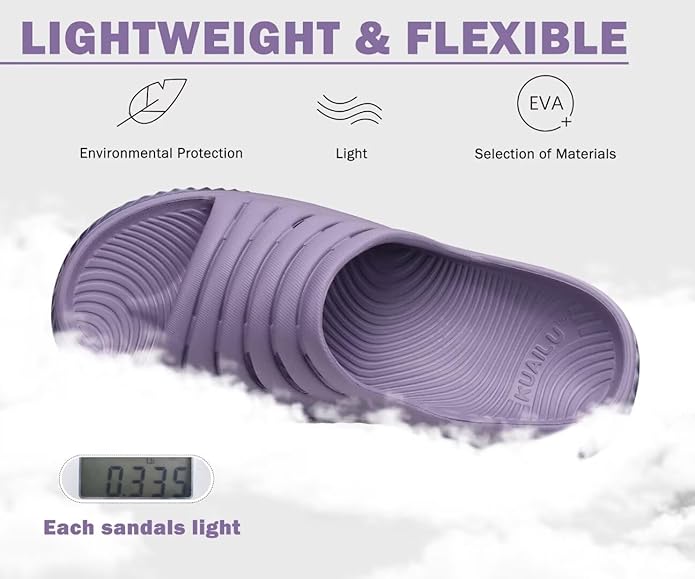 KuaiLu Womens Recovery Sandals With Comfortable Plantar Fasciitis Support,Ladies Orthotic Open Toe Sport Slides Thick Cushion Reduces Stress on Feet,Joints & Back Post-Exercise