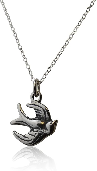 FashionJunkie4Life Sterling Silver Bird Pendant Necklaces for Women