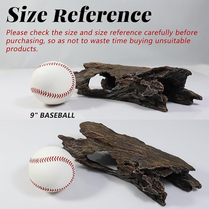 Fish Tank Decorations - Large Aquarium Decorations Air Bubbler Tree Fish House for Betta Hideout Caves Buddha Decor Temple Ruins Arched Betta Fish Accessories Reptile House Shelter Decor (Wood A-M)