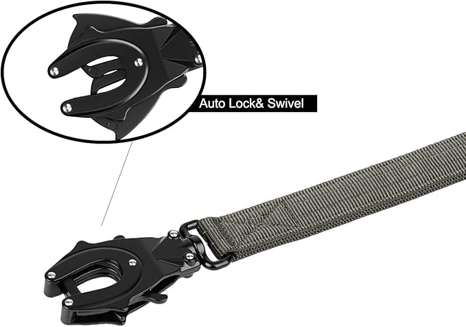 ICEFANG Tactical Dog Leash,K9 Training Walking Bungee Lead with 2 Control Handle,Heavy Duty Quick Release Metal Clasp,for Medium Large Breed (Reflective Green, 6 FT)