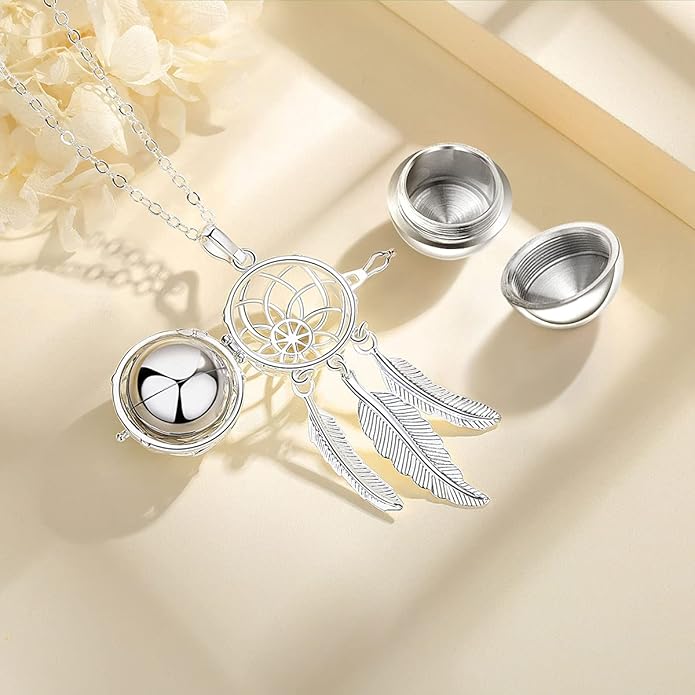 INFUSEU Unique Urn Necklaces for Ashes for Women, Cremation Jewelry for Human Pet Ashes, 24 Inch Chain