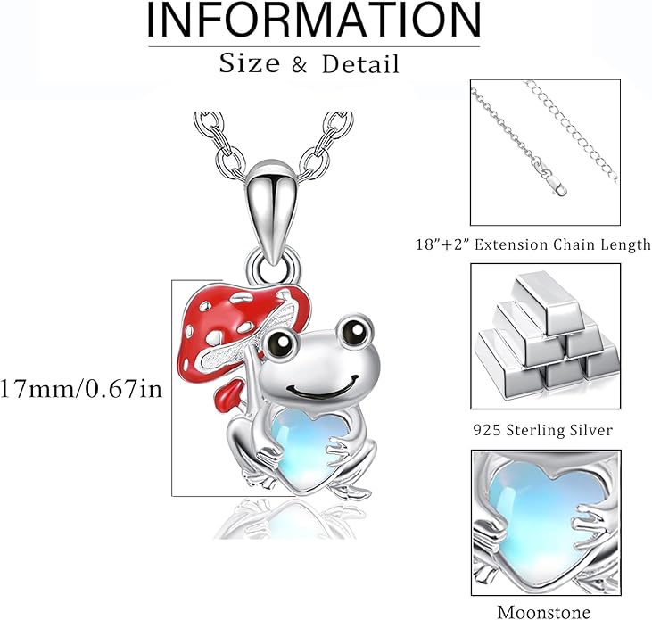 Dreamboat Moonstone Animal Pendant Necklace for Women 925 Sterling Silver Cute Animals Jewelry Gifts