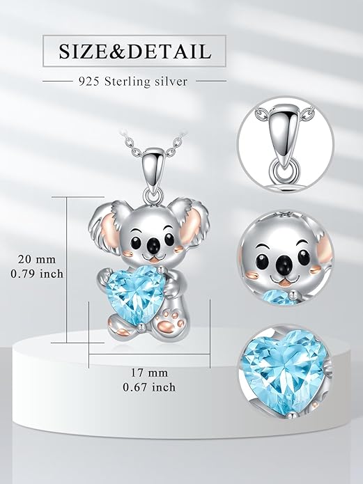 Dorunmo Animal Necklace 925 Sterling Silver Owl/Sloth/Axolotl/Dolphin Necklace Celtic Knot Pendant Birthday Anniversary Animal Jewelry for Women Friends Animals Lover