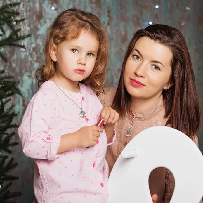 EUDORA Sterling Silver Mother Daughter Necklace for Women, Mama Son Daughter Necklace Pendant for Mom and Daughter,Mom Jewelry from Daughter Mother's Day Gift for Mother Daughter Aunt Grandma