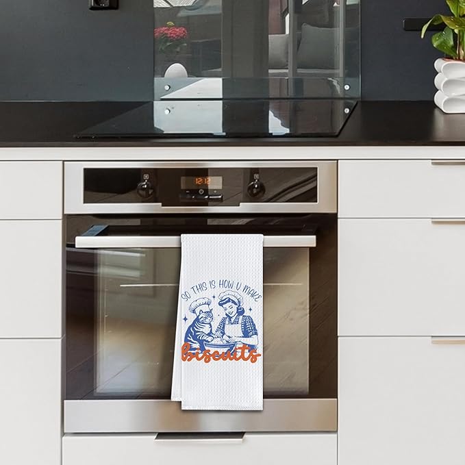 Funny Cat Mom Gift Baking Kitchen Towels,Funny Tea Towels for Baking Sourdough, Gifts for Baking Lovers Women Decorative Dish Hand Towels for Kitchen, 16x24 Inch