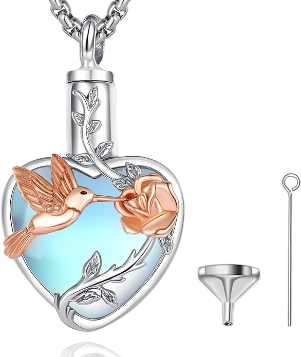 EUDORA Sterling Silver Urn Necklace for Ashes for Women Men, Ash Pendant for Human Cat Dog Ashes, Necklace for Ashes of Loved One Dad Mom Papa Pet Cremation Souvenir Jewelry for Funeral, 20inch