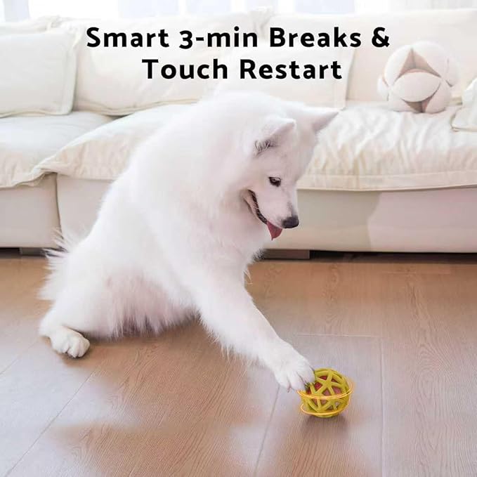 seagi Interactive Dog Toys – Durable Automatic Bouncing & Vibrating Interactive Dog Ball for Smart Play, Motion-Activated Moving Dog Toy for Small/Medium/Large Dogs,USB Rechargeable (Yellow)