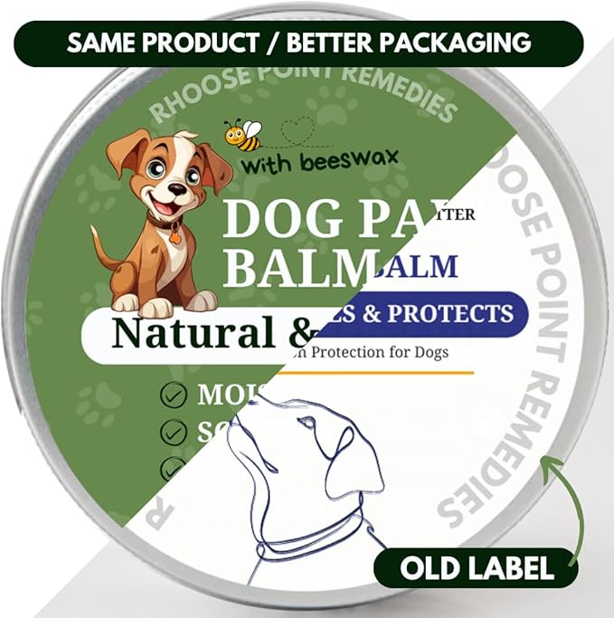 Lick Safe Dog Paw Balm - Softens, Heals, Soothes & Protects Dogs Paws, Noses & Skin. All Natural, Organic Ingredients. Lick-Safe Protection for Dogs with Beeswax (1 fl.oz - Starter Tin)