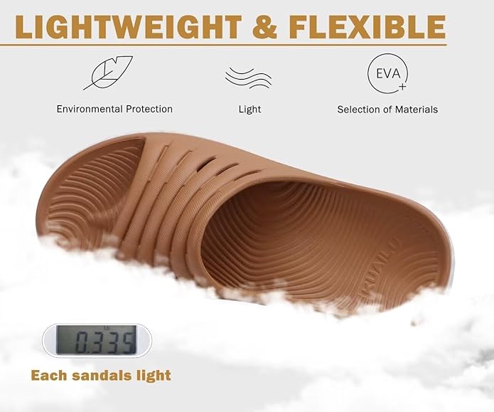 KuaiLu Womens Recovery Sandals With Comfortable Plantar Fasciitis Support,Ladies Orthotic Open Toe Sport Slides Thick Cushion Reduces Stress on Feet,Joints & Back Post-Exercise