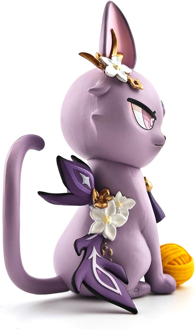 Genshin Impact Cat Figurine - 3.75" Cute Anime Collectible Figure, Diluc/Childe/Keqing, Gift for Fans and Cat Lovers,
