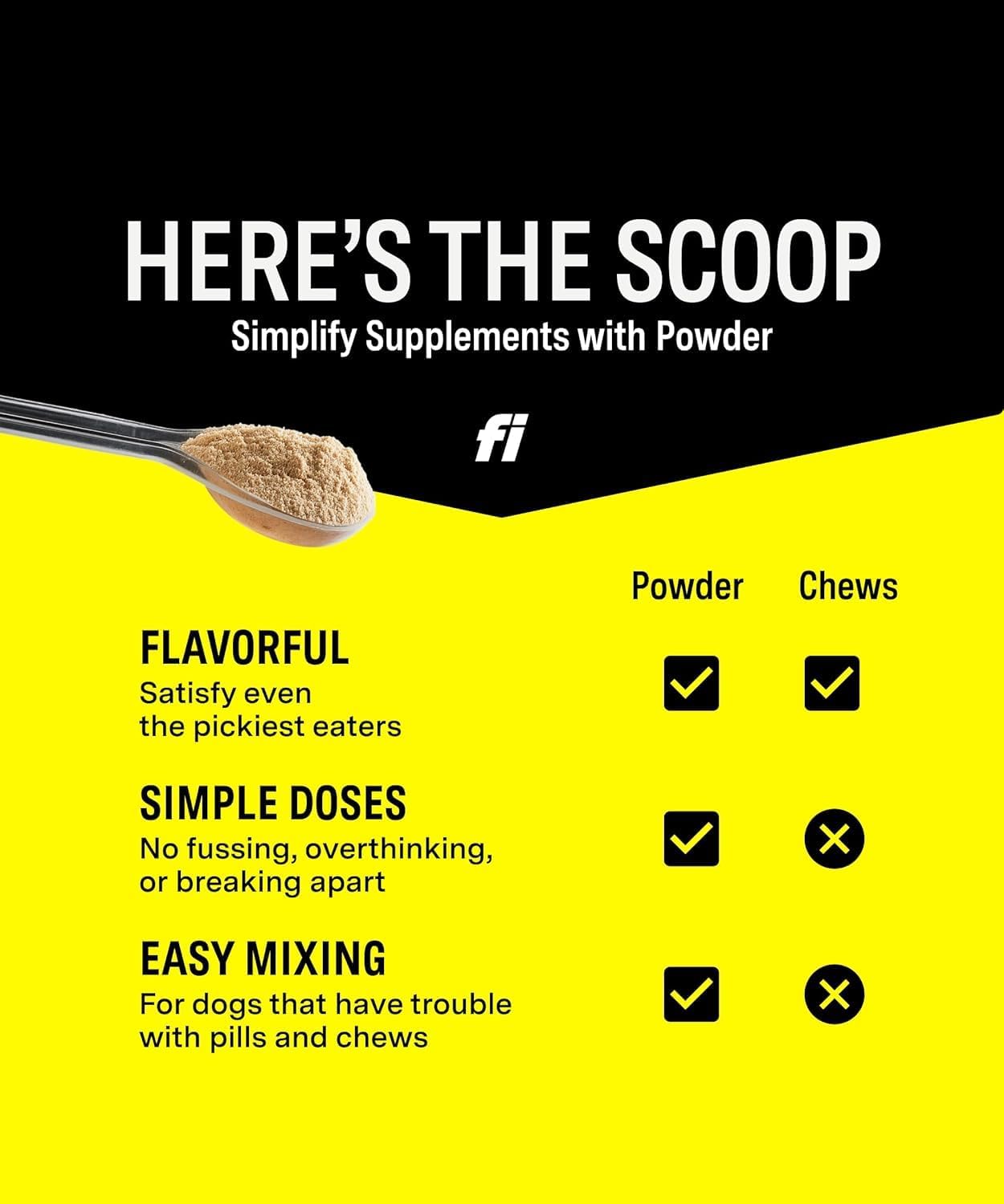 Fi 8-in-1 Dog Supplement Powder | Health Support for Bone, Skin, Digestion, Immunity & Joint Supplement for Dogs | Vet-Formulated for Puppies, Adults and Seniors | 90 Scoops