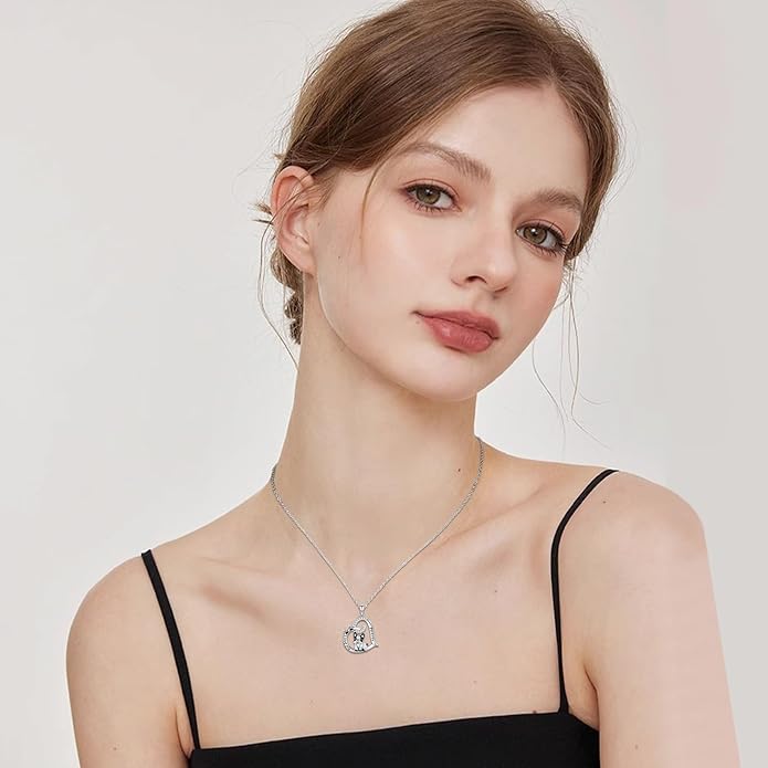 Dog/Paw Print/Infinity Necklace for Women 925 Sterling Silver Heart Dogs Pendant Necklaces Jewelry Christmas Birthday Gifts for Dog Lovers Friends