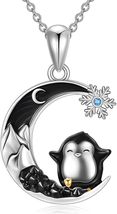 Gothic Jewelry Bat/Cat/Wolf/Dragon/Owl/Fox/Spider/Sun Pendant Sterling Silver Crescent Moon Necklace for Women Girls Black Jewelry Gifts