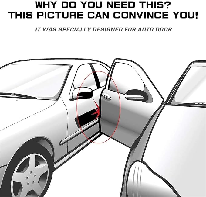 MYFAMIREA 49Ft(15M) Long Car Door Edge Guards, U Shape Edge Trim Rubber Seal Protector Car Door Protection Anti-Collision Rubber Clips Easy to Cut No Need Adhesive Fit for Most Vehicles| Black