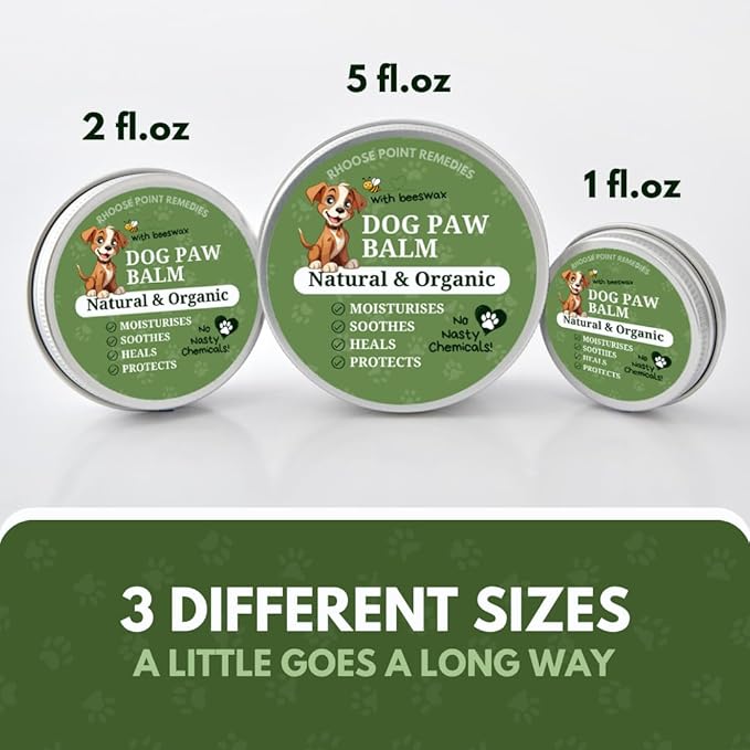 Lick Safe Dog Paw Balm - Softens, Heals, Soothes & Protects Dogs Paws, Noses & Skin. All Natural, Organic Ingredients. Lick-Safe Protection for Dogs with Beeswax (1 fl.oz - Starter Tin)