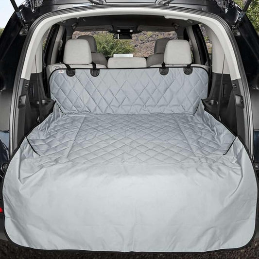 4Knines SUV Cargo Liner for Dogs – Dog Trunk Cover – Heavy-Duty, Waterproof Pet Seat Protector – Durable Cargo Liners for Dogs – USA-Based Company - Extra Large (Grey)