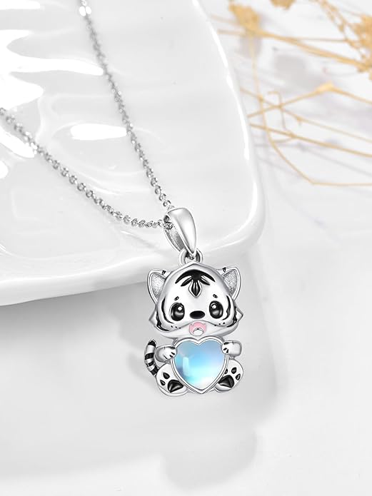 Dreamboat Moonstone Animal Pendant Necklace for Women 925 Sterling Silver Cute Animals Jewelry Gifts