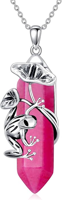Frog Necklace 925 Sterling Silver Frog Pendant Birthstone Quartz Jewelry Gift for Women s Mom