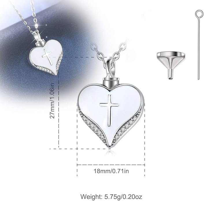 EUDORA Sterling Silver Urn Necklace for Ashes for Women Men, Ash Pendant for Human Cat Dog Ashes, Necklace for Ashes of Loved One Dad Mom Papa Pet Cremation Souvenir Jewelry for Funeral, 20inch