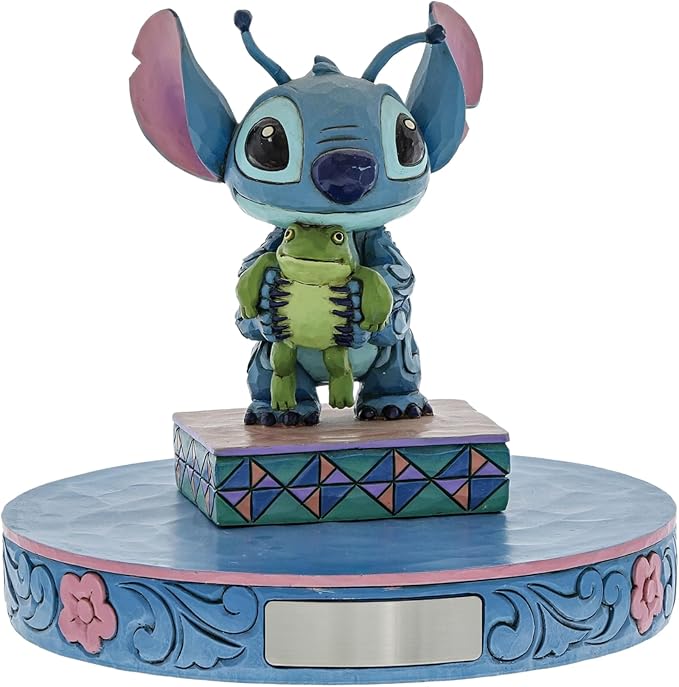 Enesco Disney Traditions Collection by Jim Shore Lilo and Stich Holding Frog Figurine- Resin Hand Crafted Painted Collectible Disney Mini Figurines Decorative Home Decor Statue, 3.8 Inch
